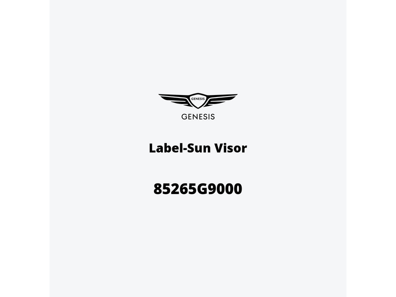 label-sun-visor-85265g9000-pt